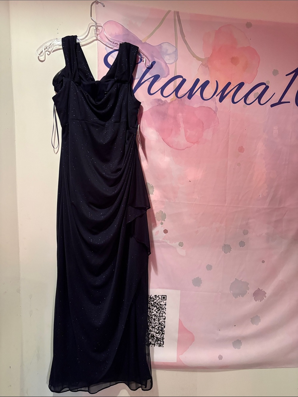 Elegant Blue Evening Gown with Subtle Sparkle